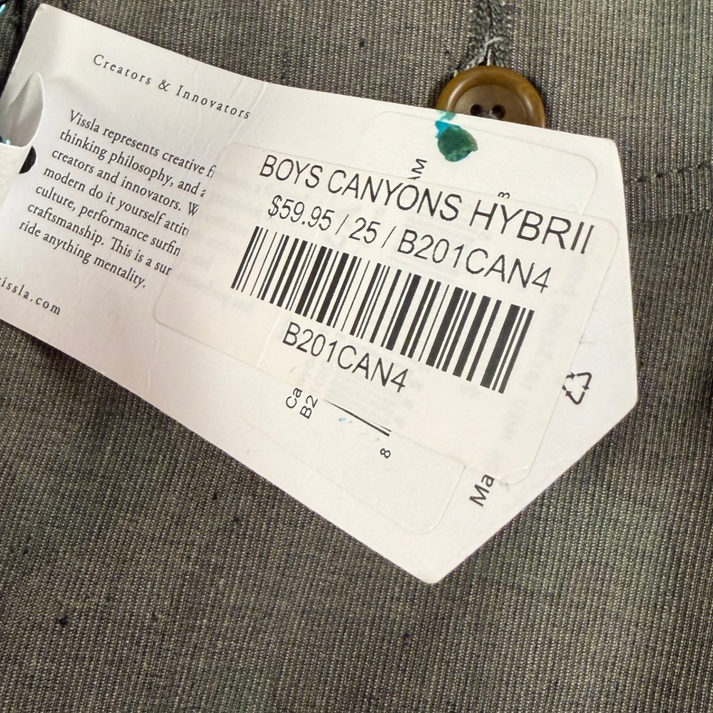 Vissla Boys Canyons Hybrid Shorts Camo Grey Size 25 NWT B201CAN4 - Picture 6 of 8